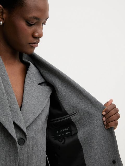 AllSaints marynarka ASTRA kolor szary jednorzędowa gładka W038QD