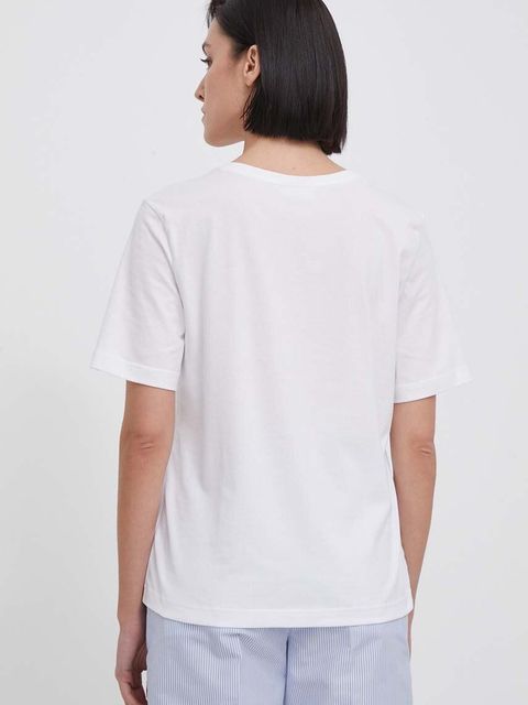 Lacoste t-shirt bawełniany damski kolor biały