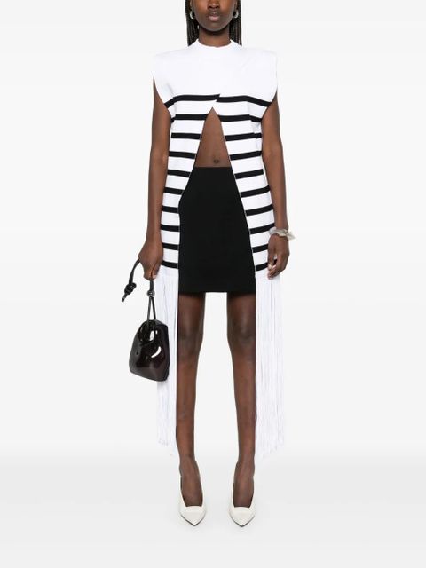 Jean Paul Gaultier The Fringed Marinière top - White