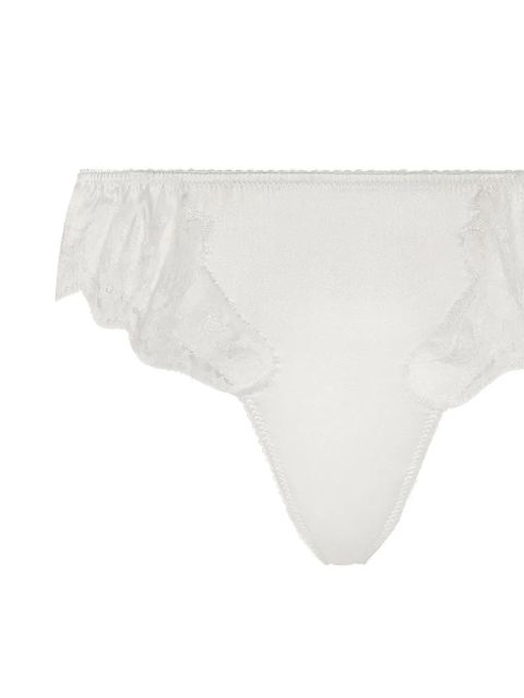 Dolce & Gabbana lace-detail satin thong - White