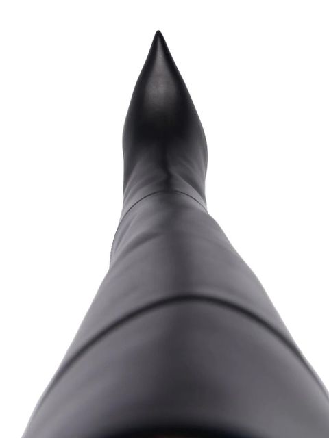 Versace Medusa Head plaque knee boots - Black