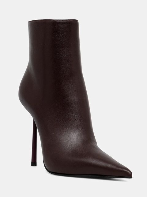 Le Silla botki skórzane Stivaletto Bella kolor bordowy na szpilce 4217C100BMPPNEM160 - zdjęcie produktu nr 1