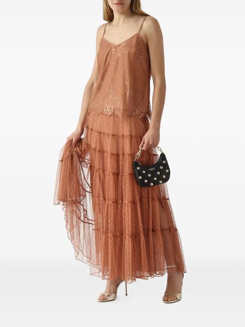 TWINSET lace-embroidered scalloped top - Brown - zdjęcie produktu nr 2