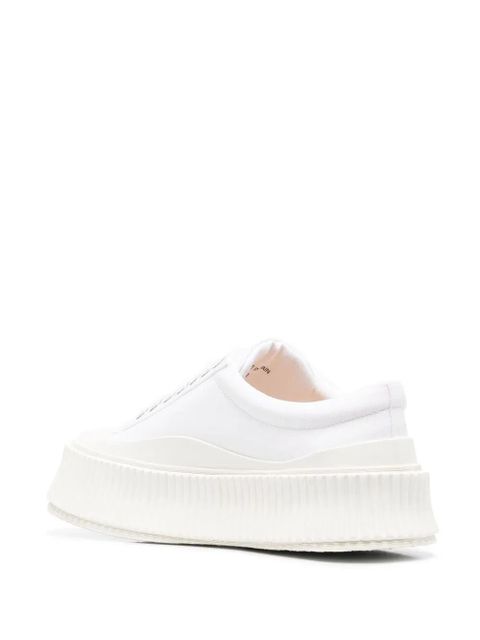 Jil Sander round-toe lace-up sneakers - White