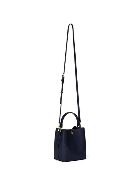 Lauren Ralph Lauren small Reese logo-detail top-handle leather tote bag - Blue