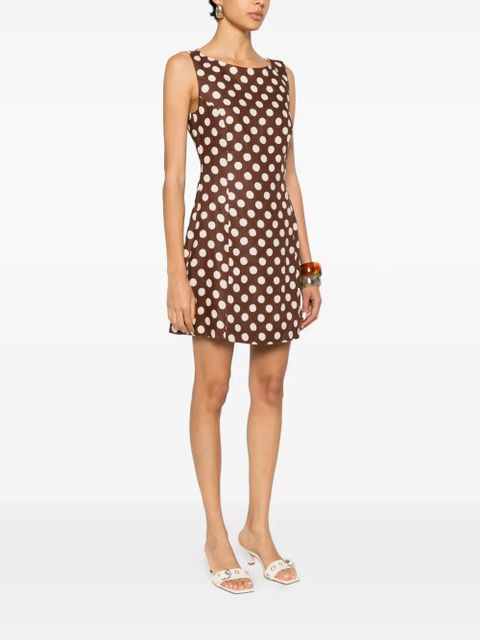 Faithfull the Brand Lydie polka-dot mini dress - Brown