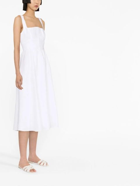 Reformation Tagliatelle linen midi dress - White