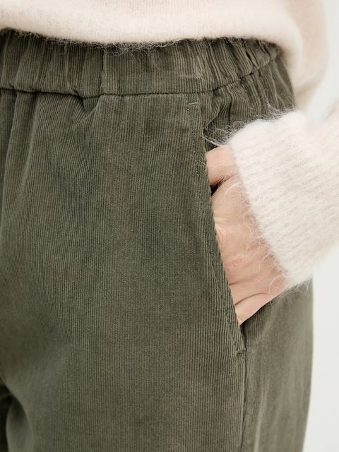 United Colors of Benetton spodnie bawełniane damskie kolor zielony szerokie high waist 494BDF0A7