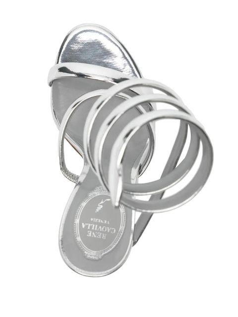 René Caovilla Cleo 100mm leather sandals - Silver