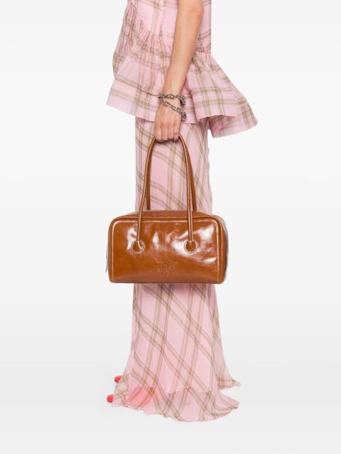 Marge Sherwood leather top-handle tote bag - Brown