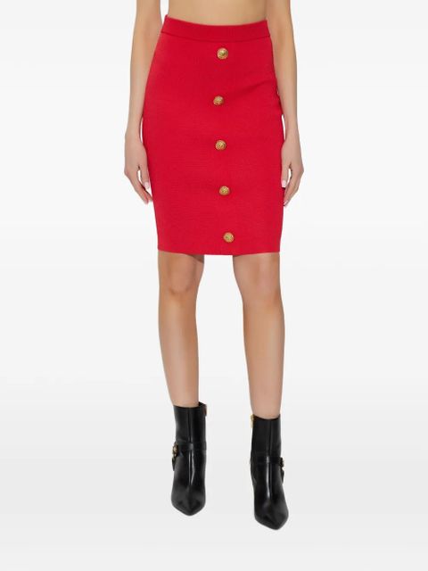 Balmain button mini skirt - Red