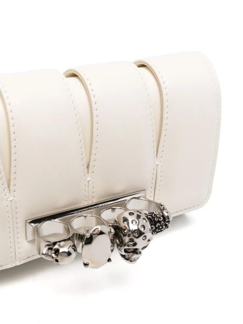 Alexander McQueen The Slash leather clutch bag - White