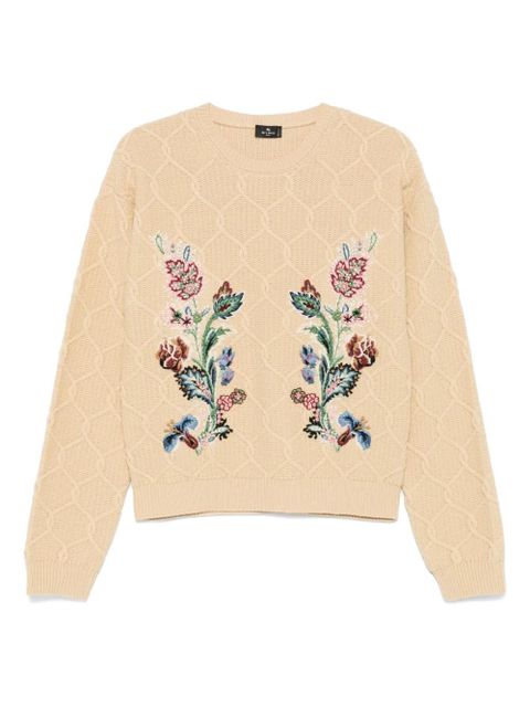ETRO floral-embroidered sweater - Neutrals - zdjęcie produktu nr 1