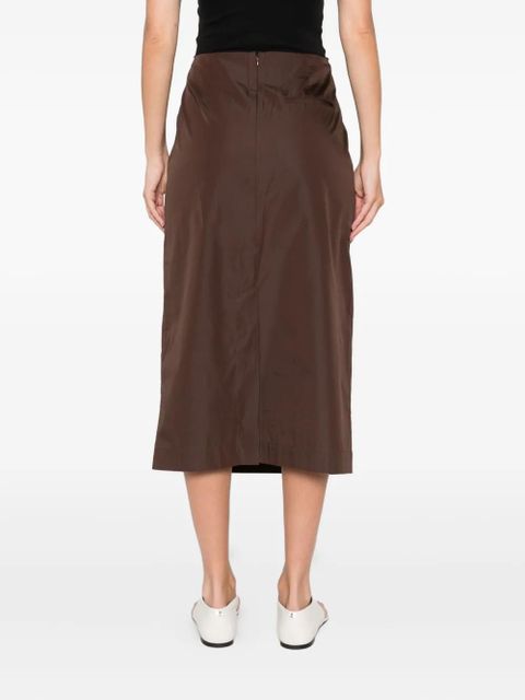 St. Agni rear-slit midi skirt - Brown