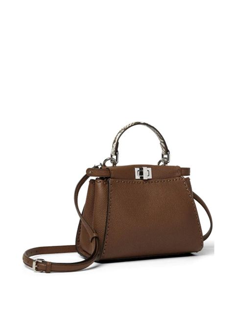 FENDI mini Peekaboo leather tote bag - Brown