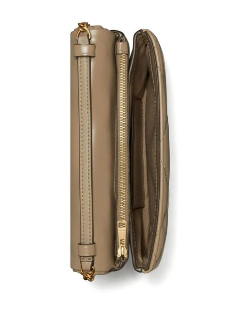 Tory Burch Kira diamond-quilted wallet-on-chain - Brown