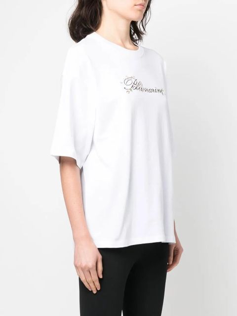 Blumarine embroidered-logo detail T-shirt - White