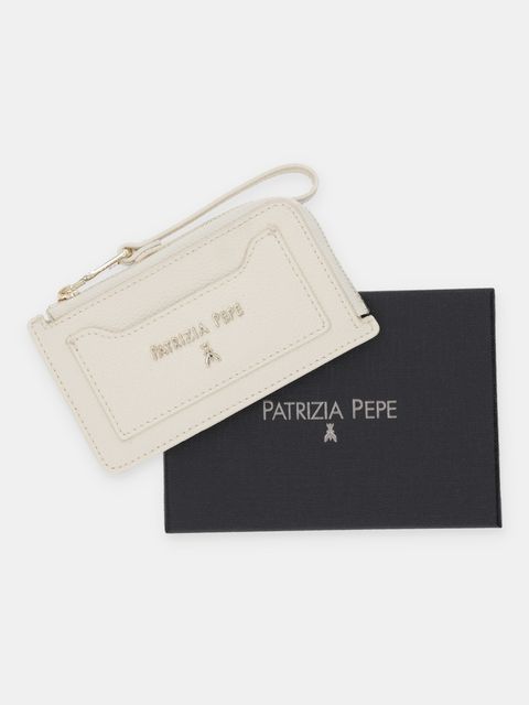 Patrizia Pepe portfel skórzany damski kolor beżowy 8Q0030 L001