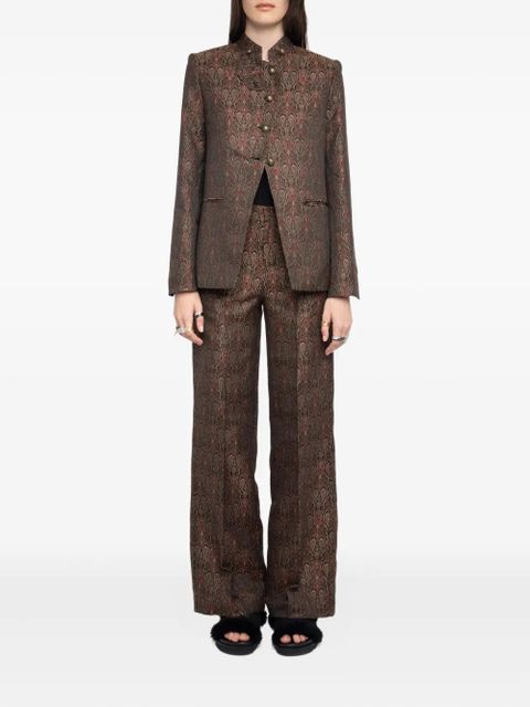 Zadig&Voltaire Verysa paisley-print mandarin-collar blazer - Brown - zdjęcie produktu nr 2