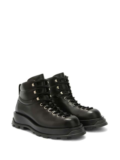 Jil Sander leather combat boots - Black - zdjęcie produktu nr 2