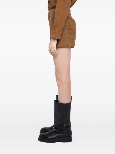 Zadig&Voltaire buckle-fastening suede shorts - Brown