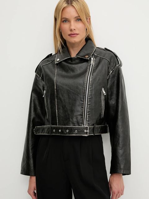 Answear.LAB ramoneska kolor czarny przejściowa oversize