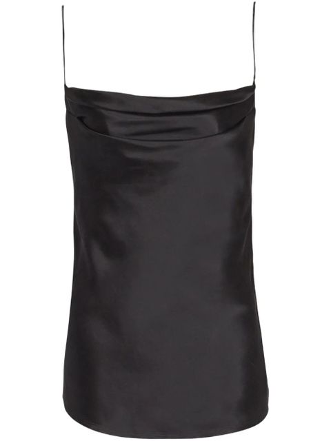 Balmain draped satin top - Black - zdjęcie produktu nr 1