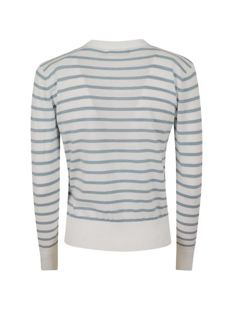 Lauren Ralph Lauren striped-pattern V-neck cardigan - White - zdjęcie produktu nr 2