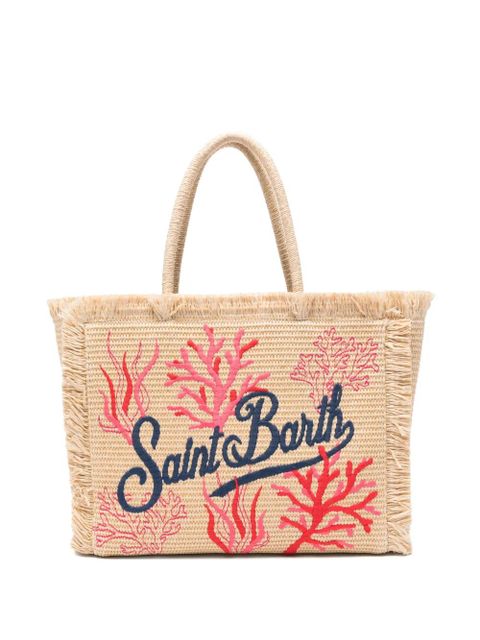 MC2 Saint Barth Vanity coral-embroidered tote bag - Neutrals - zdjęcie produktu nr 1