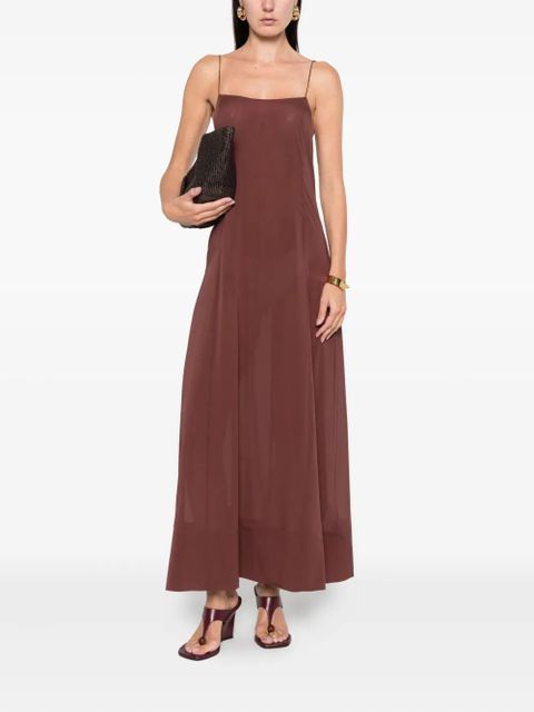 St. Agni sheer slip straps maxi dress - Brown