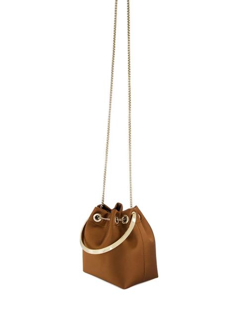 Jimmy Choo Bon Bon metal-handle bucket bag - Brown