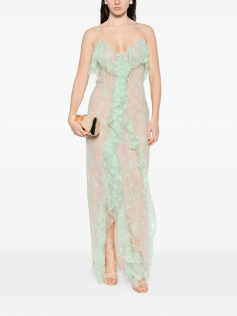 Blumarine floral-lace maxi dress - Green - zdjęcie produktu nr 2