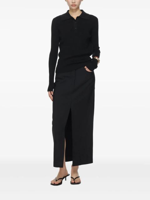 Róhe long-sleeve polo shirt - Black - zdjęcie produktu nr 2