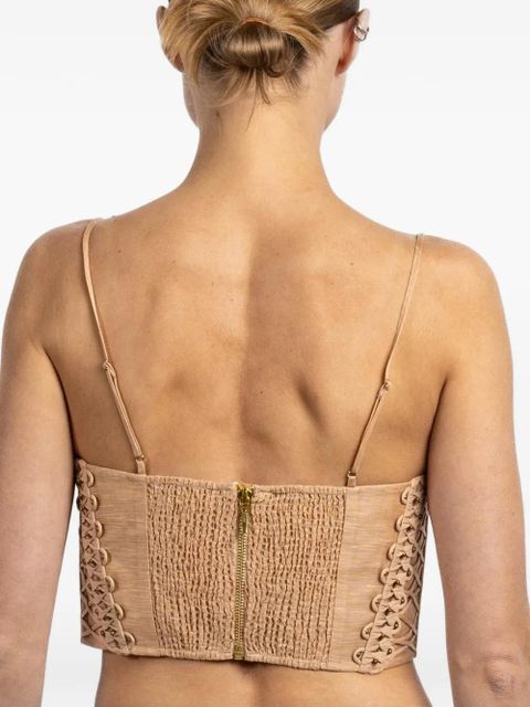 ZIMMERMANN Rebellion beaded crop top - Neutrals