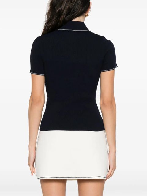 Maje contrast-trim polo shirt - Blue - zdjęcie produktu nr 2