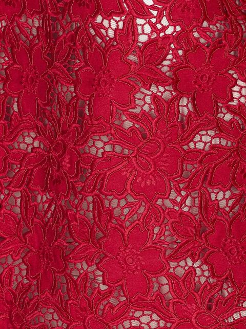 Self-Portrait crystal-collar lace blouse - Red