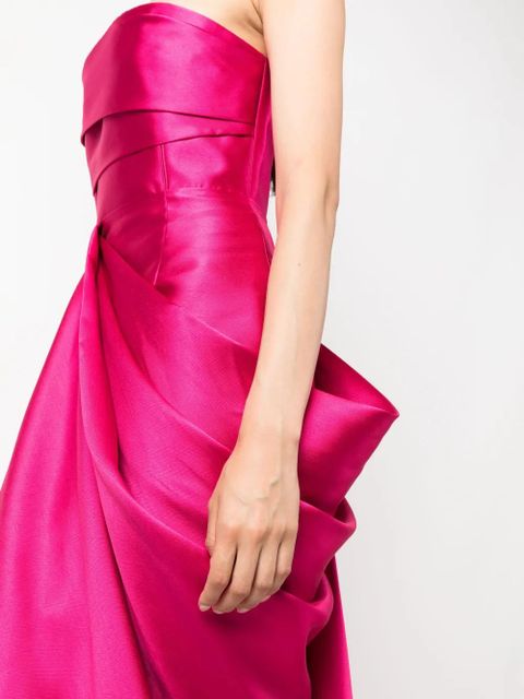 Solace London The Raya draped satin gown - Pink