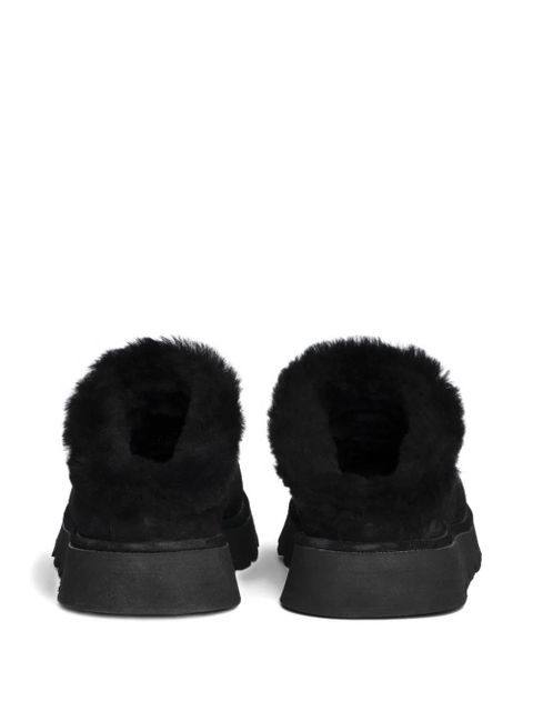 Zadig&Voltaire embroidered shearling mules - Black