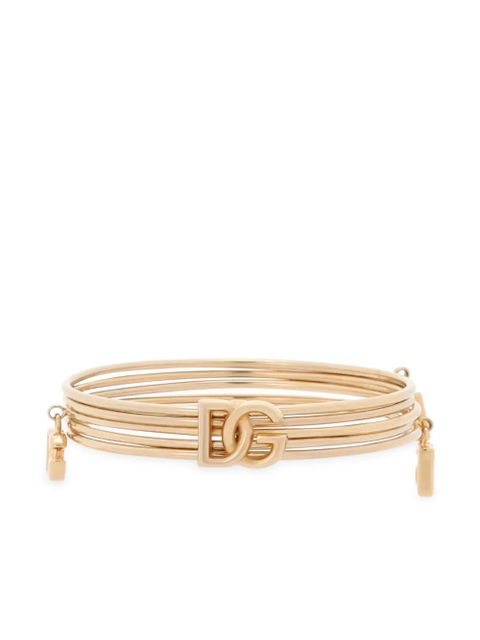 Dolce & Gabbana DG logo-charm multi-hoop bangle - Gold - zdjęcie produktu nr 1