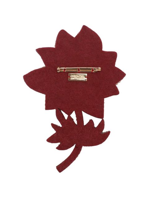 Essentiel Antwerp flower-shaped rhinestone brooch - Red - zdjęcie produktu nr 2