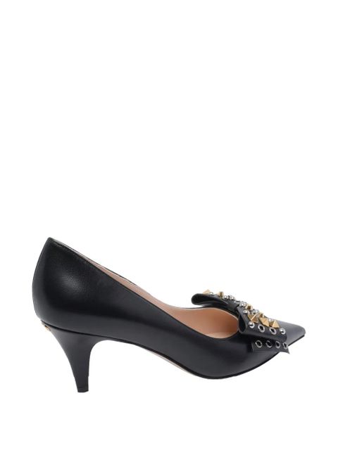 Valentino Garavani 65mm studded-bow pumps - Black