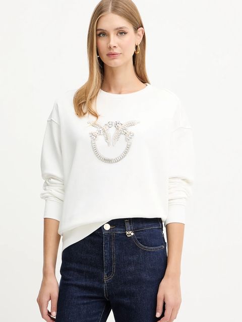 Pinko bluza bawełniana damska kolor biały z aplikacją 100534 A2RO - zdjęcie produktu nr 1