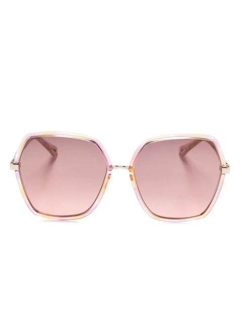 Chloé Eyewear oversize-frame sunglasses - Gold - zdjęcie produktu nr 1