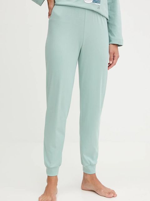 United Colors of Benetton piżama bawełniana damska kolor turkusowy bawełniana 30963P049