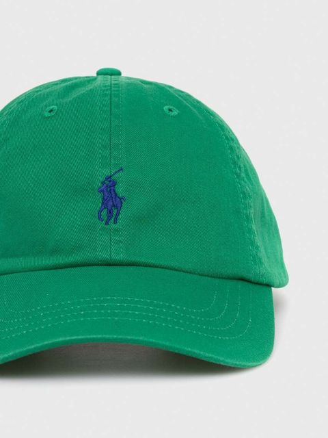 Polo Ralph Lauren czapka z daszkiem bawełniana kolor zielony gładka 211912843 - zdjęcie produktu nr 2