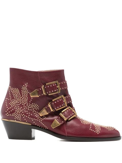 Chloé Susan studded-embellished boots - Red - zdjęcie produktu nr 1