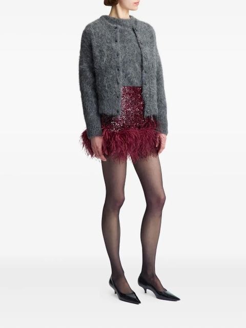 16Arlington Giaci feather-trim mini skirt - Red