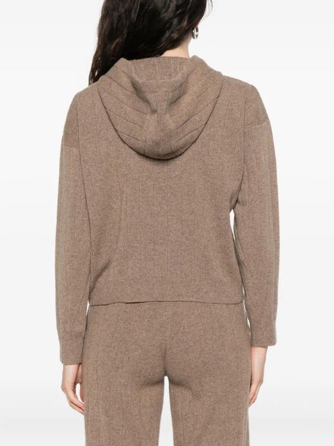 Max Mara hooded zip-up cardigan - Brown