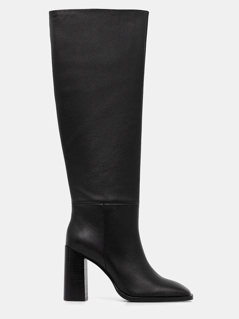 Answear.LAB kozaki skórzane kolor czarny na słupku