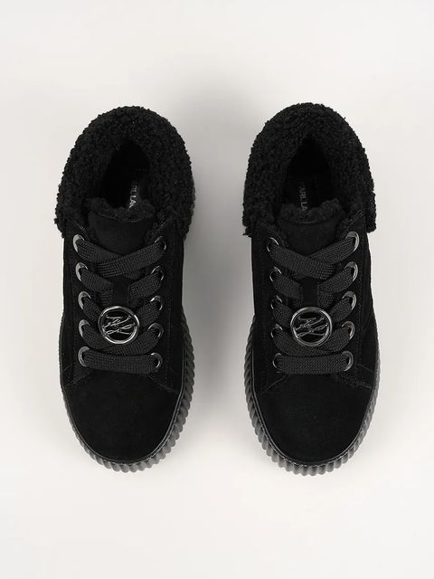 Karl Lagerfeld sneakersy skórzane KREEPER LO damskie kolor czarny KL42312